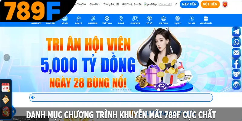 Danh mục chương trình khuyến mãi 789F cực chất