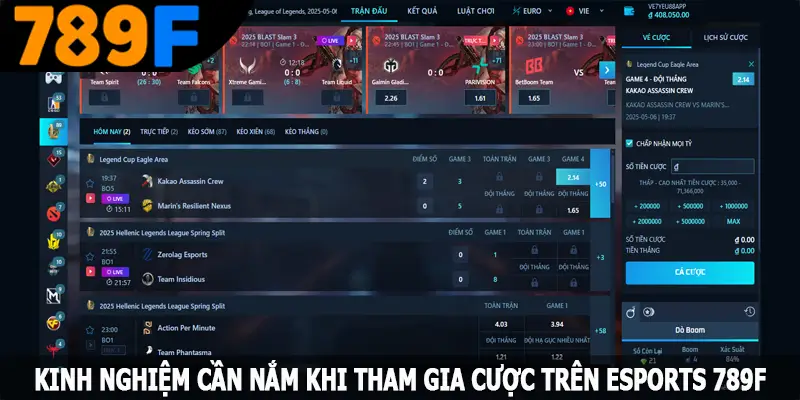 Kinh nghiệm cần nắm khi tham gia cược trên esports 789F