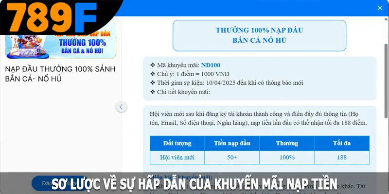 Sơ lược về sự hấp dẫn của khuyến mãi nạp tiền